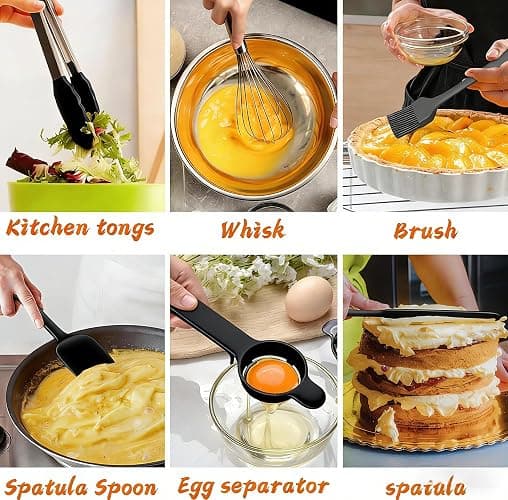 Umite Chef Mixing Bowls with Airtight Lids, 26Pcs Stainless Steel Bowls Set, 3 Grater Attachments & Black Non-Slip Bottoms Size 7, 4, 2.5, 2.0,1.5, 1QT, Great for Mixing & Serving thumbnail 5