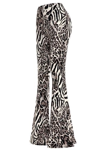 SSOULM Women's Stretchy Wide Leg High Waist Bell Bottom Flare Pants with Plus Size thumbnail 2
