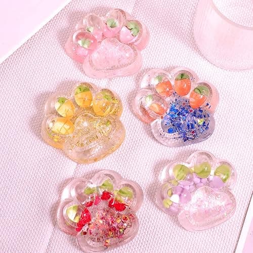 5Pcs Taba Squishy Cat Paw Squeeze Toys | 2.75in Upgraded TPR Slow Rebound Stress Relief Fidget Toys for Kids & Adults, Party Favors, Easter Basket Stuffers, Christmas Stocking Stuffers - Image 1