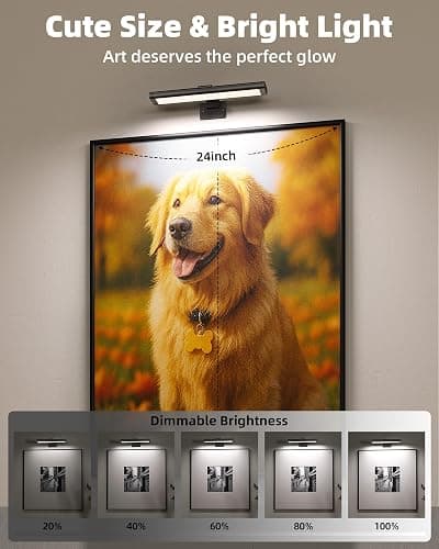 EZVALO Picture Light for Wall, Rechargeable 2400mAh Battery Lights Wireless with IR Remote, 3 Color & Dimmable Magnetic 7.8'' LED Lights Display for Painting, Living Room, Gallery, Bedroom(Black-3P) thumbnail 6
