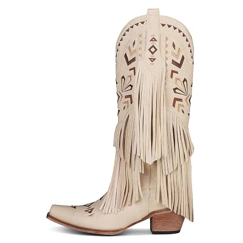 SaraIris Women's Cowgirl Boots Knee High Fringe Boots thumbnail 6