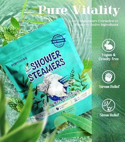 POPCHOSE Shower Steamers Aromatherapy - Eucalyptus for Shower, Stress Relief & Self Care- Home SPA Gifts, Birthday Gift for Women & Men, Shower Steamers for Sinus Relief, Quick Relief Nasal Congestion thumbnail 4
