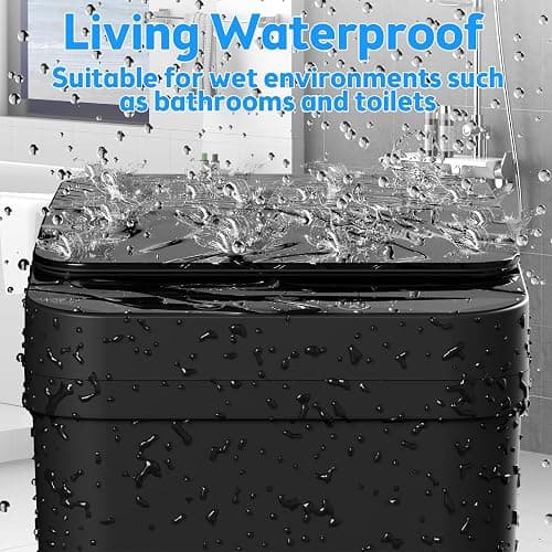 Bathroom Trash Can with Lid, KOEYLE 2 Pack 2.2 Gallon Automatic Touchless Garbage Can, Small Motion Sensor Smart Trash Can, Slim Waterproof Trash Bin for Bedroom, Bathroom, Office, Living Room (Black) thumbnail 5