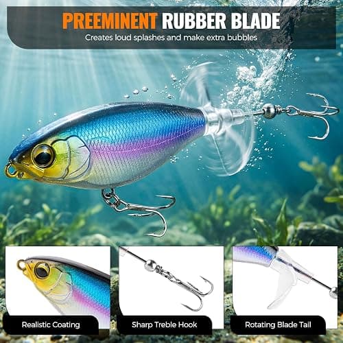 PLUSINNO Bass Fishing Lures Tackle Box Kit for All Water, 307 pcs | Pro Bass Fishing Gear Kit, for Freshwater Lake, Largemouth Bass, 6 Pre-rigged Jigs, Fishing Lure Set Gifts for Men Beginners thumbnail 5