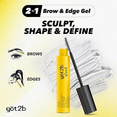 got2b Glued Brow Gel & Edge Control, Strong Hold, Clear, 0.54 Fl Oz | Tames brows and flyaways, Sweat-resistant with castor oil, Quick-dry formula, Vegan formula, Dual-sided brush thumbnail 3