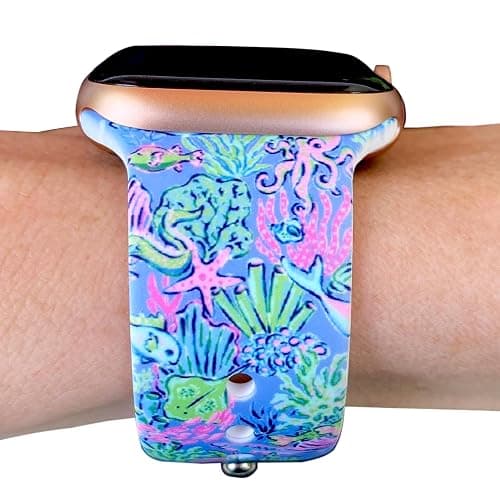 Lux Bands Smart Watch Bands for Women, Printed Silicone Watch Band, 38mm-45mm Ladies Watch Strap Compatible with Smartwatches, Sweat Resistant, For Series 11 10 9 8 7 6 5 4 3 2 1 SE - Image 1