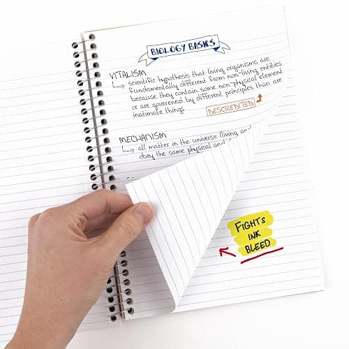 Five Star Spiral Notebook, 2 Subject, College Ruled Paper, 6" x 9-1/2", 80 Sheets, Fights Ink Bleed, Water Resistant Cover, Amethyst Purple (840029CF1-ECM) thumbnail 5