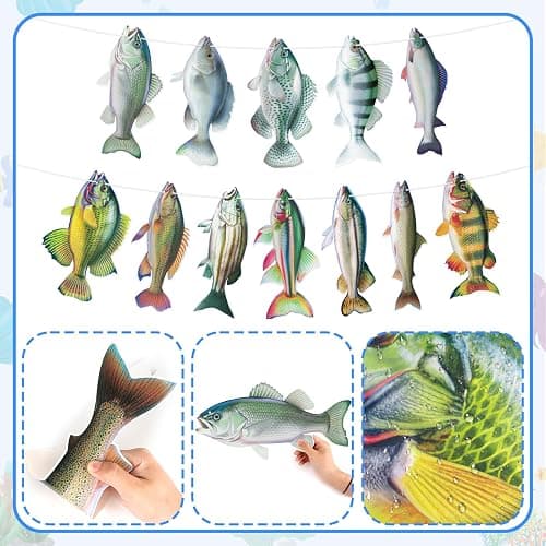 Abilat Gone Fishing Hanging Banner Fish Birthday Party Decorations for Kids Adults Bass Fishing Tournament Supplies Fish Themed Party Supplies Under The Sea Decor thumbnail 6
