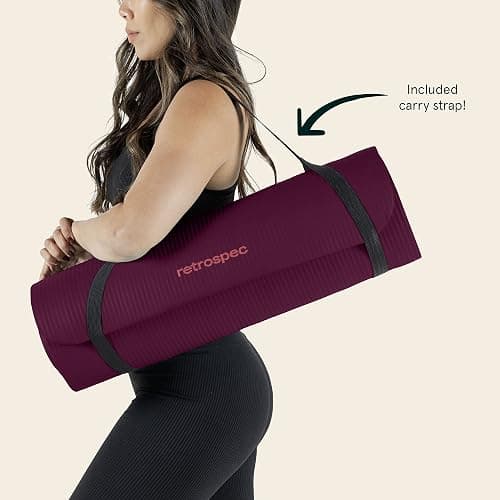 Retrospec Solana Yoga Mat Thick 1/2in Non-Slip Workout Mat with Nylon Strap - 72x24in Exercise Mat for Pilates, Stretching & Fitness - BPA Free, Easy Clean thumbnail 7