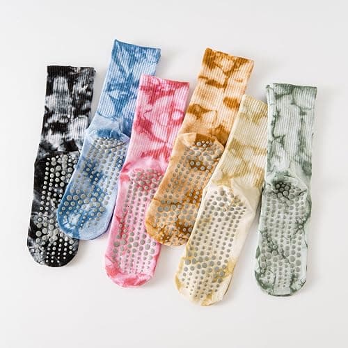 WANZHIHUI Grip Socks Pilates for Women- Cute Pilates Socks- Tie Dye Non Slip Grippy Sock Woman for Yoga Barre Dance thumbnail 7