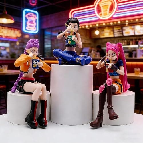 KDWER 3Pcs Demon Movie Hunters Cartoon Figure,Cute Collectable Figure,Creative Gift for Fans thumbnail 8