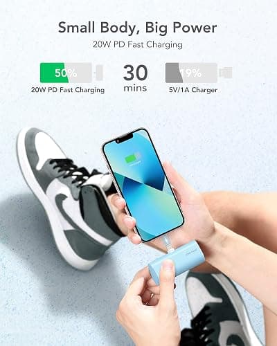 charmast Small Portable Charger for iPhone, Ultra-Compact 20W PD Fast Charging Power Bank 5000mAh, Mini Battery Pack for iPhone 14/14 Pro Max/13/13 Pro Max/12/12 Pro Max/11/XR/X/8/7/6 etc thumbnail 3