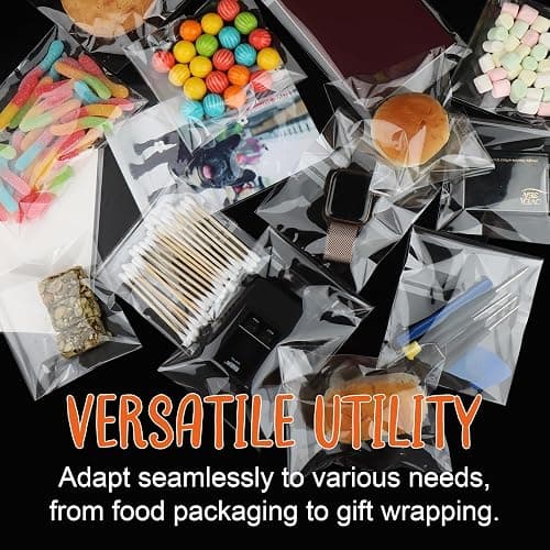 200Pcs Cookie Bags， Self Sealing Cellophane Bags 4x4 Inch, Resealable Treat Bag for Fresh Cookies, Candy, Gifts, and Party Favors thumbnail 8