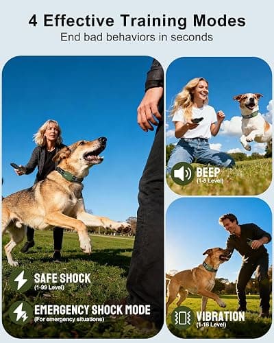 Jugbow Dog Shock Collar - 4500FT Dog Training Collar with Remote, IPX8 Waterproof Electric Dog Collar with 4 Training Modes, Security Lock, Rechargeable eCollar for 10-120lbs Small Medium Large Dogs thumbnail 2