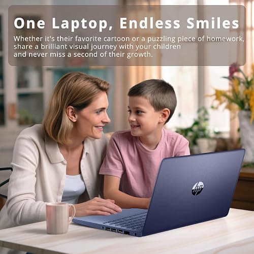 HP 14" HD Laptop, Windows 11, Intel Celeron Dual-Core Processor Up to 2.60GHz, 4GB RAM, 64GB SSD, Webcam, Dale Blue (Renewed) thumbnail 4