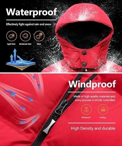 BYLESIN Kids Boy's Winter Coat Fleece Lined Waterproof Jacket Puffy Cotton Coat Thick Hooded Down Outdoor Coats thumbnail 5