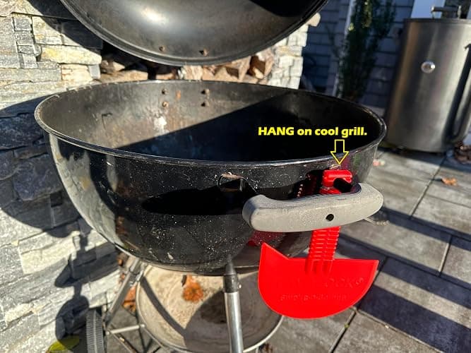 LavaLock Smok-n-Scrape Grill and Smoker Scraper, Residue Remover Cleaning Tool for Weber Kettle, Weber Smokey Mountain, UDS, WSM (Red Smoke-n-Scrape) thumbnail 8