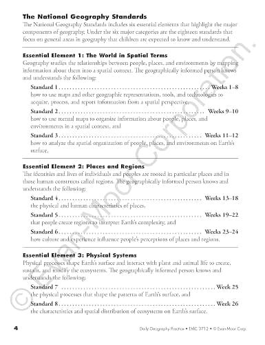 Evan-Moor Daily Geography Practice, Grade 3, Homeschooling and Classroom Resource Workbook, Reproducible Worksheets, Teaching Edition, USA, World, Continents, Oceans, Countries thumbnail 3