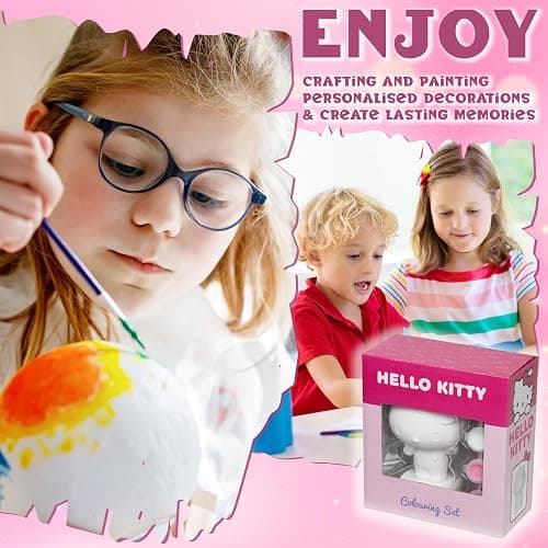Hello Kitty Paint Your Own Plaster Figure Set for Girls Teenagers DIY Crafts Art Set Activity - Kawaii Gifts for Girls thumbnail 3