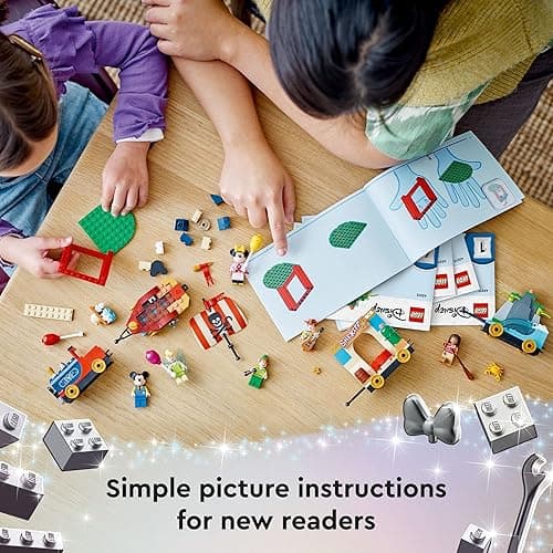 LEGO Disney 100 Celebration Train Building Toy 43212 Imaginative Play, Fun Birthday Gift for Preschool Kids Ages 4+, 6 Disney Minifigures: Moana, Woody, Peter Pan, Tinker Bell, Mickey & Minnie Mouse thumbnail 5