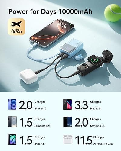 INIU Power Bank, Ultra Mini 10000mAh 45W Fast Charging Portable Charger | Flight-Safe, USB-C Cable, Travel Essential, 45W Battery Phone Pack for iPhone 17 16 Samsung S26 Google iPad etc, Beige thumbnail 4