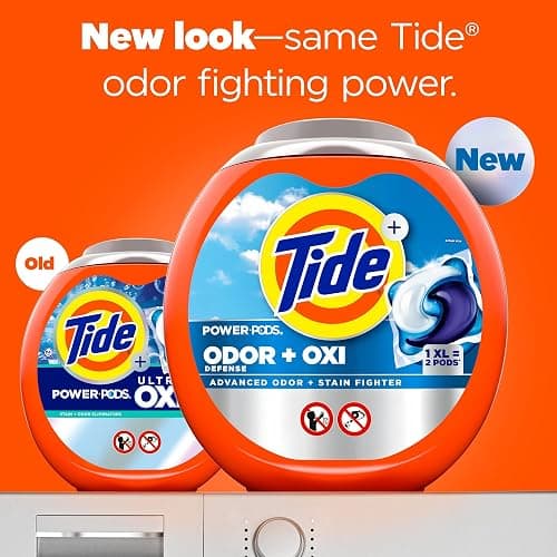 Tide Ultra OXI Power PODS with Odor Eliminators Laundry Detergent Pacs, HE Compatible, Works on Visible and Invisible Dirt, 45 Count Pacs - 45 Count (Pack of 1) - Other thumbnail 2