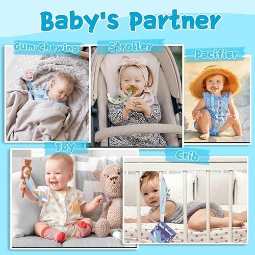 babygoal Ocean Blue Pacifier Clips, 6 Pack Binky Paci Holder Clips Leashes Fits for Most Pacifiers and Binkies 6PS12 thumbnail 4