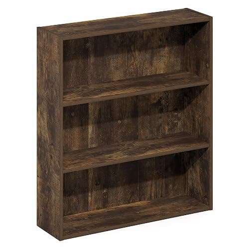 Furinno Basic Book Shelf, 3-Tier Bookshelf, Cube Storage Organizer Bookcase with Open Shelf, 7 x 24 x 26, for Living Room, Bedroom, Home Office, Amber Pine thumbnail 5