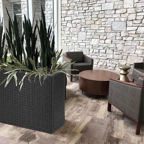 SUNNYPARK Tall Rectangular Planter with Removable Liner, All-Weather PE Rattan Large Modern Planters Indoor Outdoor Flower Plant Pots Garden Box Patio Yard Front Porch Deck thumbnail 6