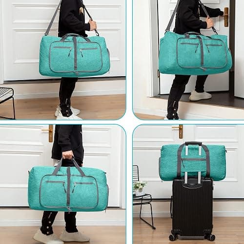 Vomgomfom 65L/85L/115L Foldable Travel Duffle Bag, Lightweight Checked Luggage with Shoe Compartment, Water-Resistant Weekender Overnight Bag for Men & Women thumbnail 5