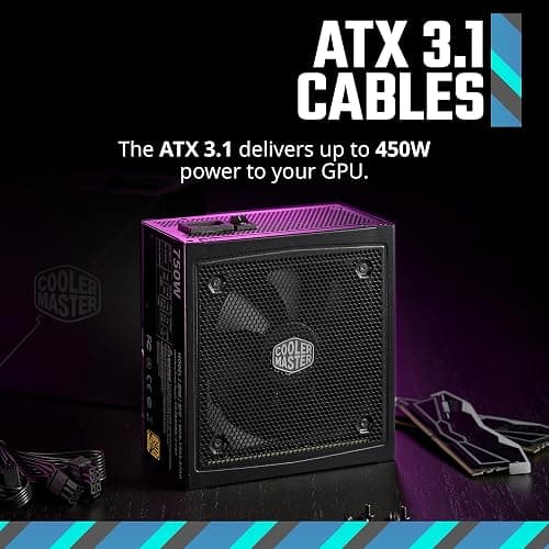 Cooler Master MWE Gold 750 V3 Full Modular PSU, 850W, 80+ Gold, ATX 3.1 | 90° | PCIe 5.1, Designed Ready Nvidia RTX 5070 Ti | AMD RX 9070 XT, Zero-RPM Mode, Hexagonal Fan Cover, 10-Year thumbnail 4