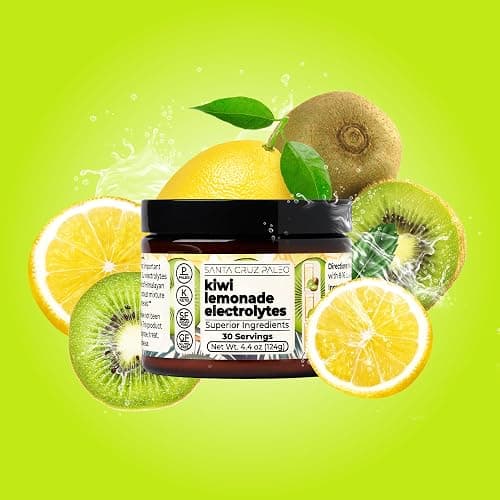 Santa Cruz Paleo Electrolyte Powder, Kiwi Lemonade Flavor, Sugar Free Hydration Drink Mix with Himalayan Pink Salt, Sea Salt, Magnesium Glycinate, Potassium Chloride, Sweetened with Stevia, 30 Srvgs thumbnail 2