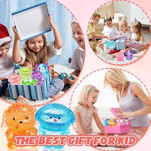 4 Pcs Sugar Squishy Toys Teddy Dog Stress Balls, Slow-Rise Sensory Fidget Toy, Easter Basket Stuffers, Glitter Squishy Teddy Dog Stress Relief Toys for Kids Adults, Party Favors, Birthday thumbnail 6
