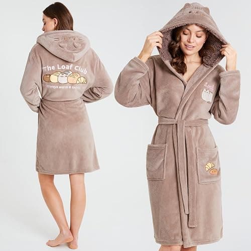 Get Trend Robe for Women Teens, S-XL, Soft Fleece Dressing Gown with Hood, Plush Bathrobe, Cozy Loungewear, Gifts for Women thumbnail 3