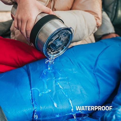MalloMe Sleeping Bags for Adults Cold Weather & Warm - Backpacking Camping Sleeping Bag for Kids 10-12, Girls, Boys - Lightweight Compact Camping Essentials Gear Accessories Hiking Sleep Must Haves - 50-80°F Everyday 3 Season - Blue thumbnail 7