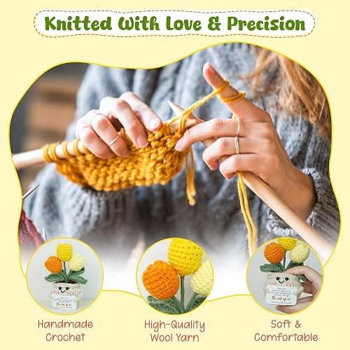 OASSIE Christmas Thank You Gifts for Women - Mini Positive Tulip Flowers Emotional Support Crochet - Christmas Stocking Stuffers Appreciation Retirement Gifts for Woman Coworker Boss Friend Teacher thumbnail 4