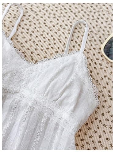 SOLY HUX Girl's Lace Camisole Tops V Neck Spaghetti Strap Summer Casual Cute Babydoll Top thumbnail 3