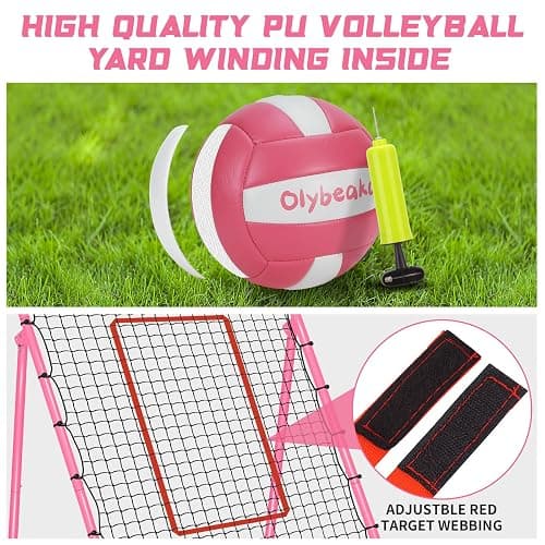 5-Angle Adjustable Volleyball Rebounder Net 7x4ft, High Stable Bounce Back Training Equipment for Practicing Volleying Bumping Spiking with High-Tension Net, PU Volleyball and Pump, Stakes thumbnail 8