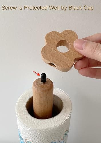 Paper Towel Holder, Wooden Kitchen Roll Stand Organizer Free Standing, Housewarming Gift Present for Friends thumbnail 5