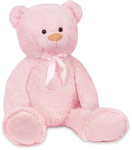 BRUBAKER Peluche géante XXL - Ours/Nounours - 100 cm - Rose - Ultra Douce & Mignonne - Image 1