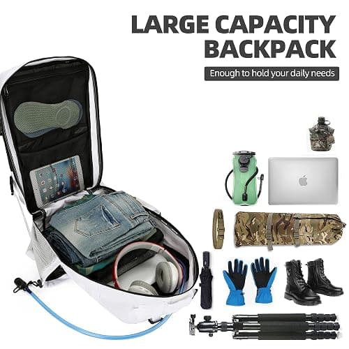 Lovelinks21 45L Tactical Assault Backpack 3 day assault pack with Molle Waterproof backpack Rucksack for Tactical Backpacks (White) thumbnail 6