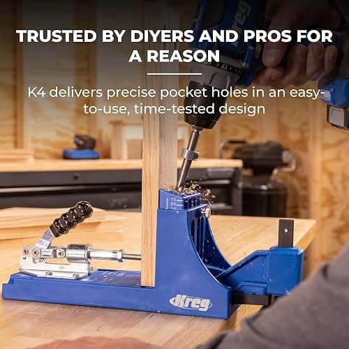 Kreg Pocket Hole Jig K4, Woodworking Tool, Durable & Convenient | Adjustable, Versatile Jig for Strong Joints in material from 1/2" to 1-1/2", Create Perfect, Rock-Solid Joints thumbnail 2