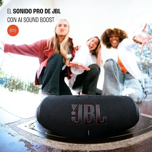JBL Charge 6 - Portable Waterproof & Drop-Proof Bluetooth Speaker, Bold JBL Pro Sound with AI Sound Boost, 28Hrs of Playtime, Built-in powerbank & Comes with a Sturdy/Removable Carrying Strap (Black) thumbnail 4