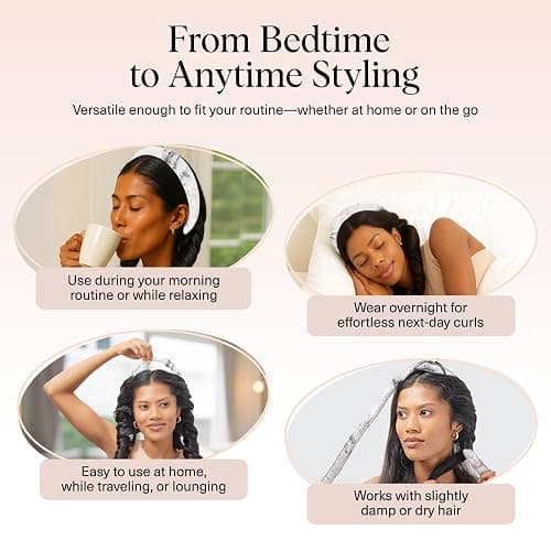 Kitsch Satin Heatless Curling Set – Heatless Curls Overnight with 34" Hair Curler & 2 Satin Scrunchies – Comfortable Hair Curlers to Sleep In for Frizz-Free, No Heat Damage Styling - Marble thumbnail 6