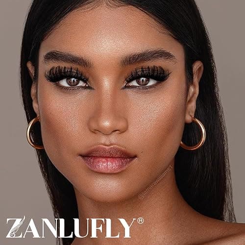 False Eyelashes Volume Russian Strip Lashes D-Curly Fake Eyelashes Extension Wispy Cat Eye Lashes Handmade Soft Reusable 14 Pairs Lashes Pack thumbnail 5