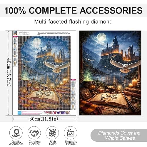 LEZHIJIA Diamond Art Kits for Adults, Diamond Painting Kits for Beginner | 5D DIY Diamond Dots Full Drill Crafts for Gem Art Dot Art for Adults Home Wall Decor for Teens Boys Girls 12x16 inch thumbnail 6