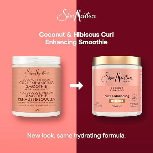 SheaMoisture Curl Enhancing Smoothie Hair Cream Coconut and Hibiscus for Thick, Curly Hair Sulfate Free and Paraben Free Curl Cream 20 oz thumbnail 6