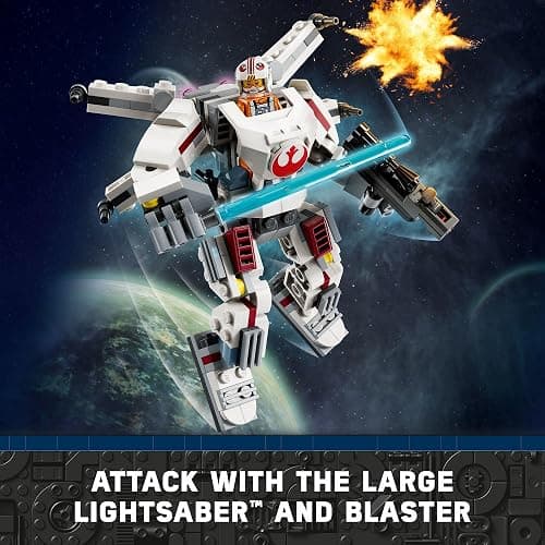 LEGO Star Wars Luke Skywalker X-Wing Mech, Buildable Star Wars Action Figure with Luke Skywalker Toy, Collectible Building Set for Kids, Creative Star Wars Gift for Boys and Girls Ages 6 and Up, 75390 thumbnail 4