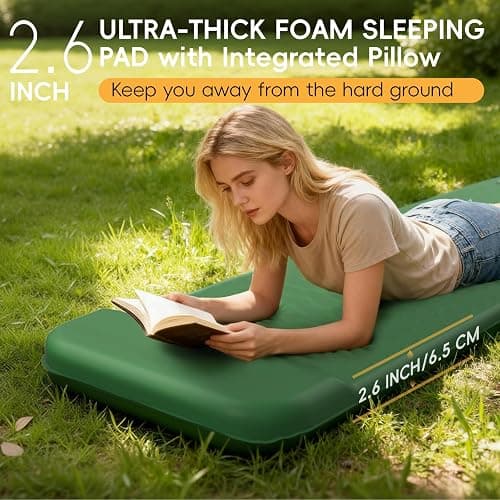 HiiPeak Memory Sleeping Pad, Compact Ultra-Thick Foam Sleeping Mats with Pillow for Camping, Easy Inflate&Deflate,9.5 R-Value Insulated Camping Mattress Pad for Car Travel Tent thumbnail 8