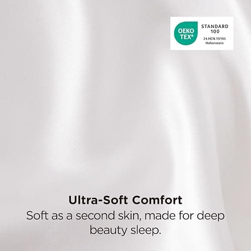 Bedsure Satin Pillowcase for Hair and Skin Queen - Ivory Silky Pillowcase 2 Pack with Envelope Closure, Similar to Silk Pillow Cases, Gifts for Women Men, 20x30 Inches, 2pcs thumbnail 6